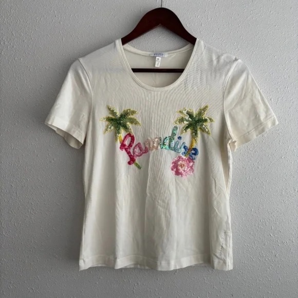 Escada Tops - Escada Sport Vintage "Paradise" Sequins Tee Shirt